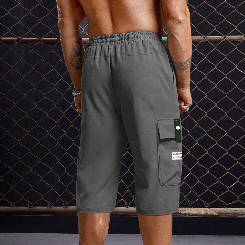 Lässige Capri-Cargohose mit Kordelzug für Herren