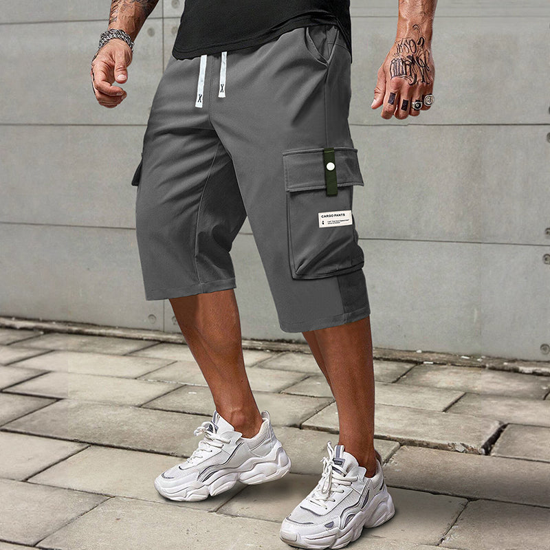 Lässige Capri-Cargohose mit Kordelzug für Herren