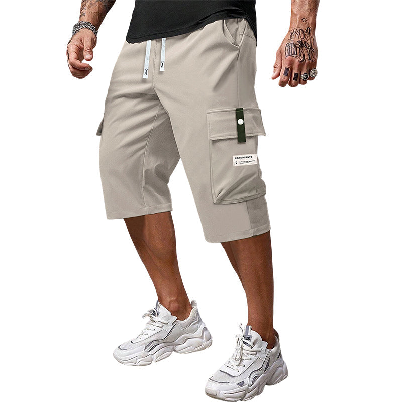 Lässige Capri-Cargohose mit Kordelzug für Herren