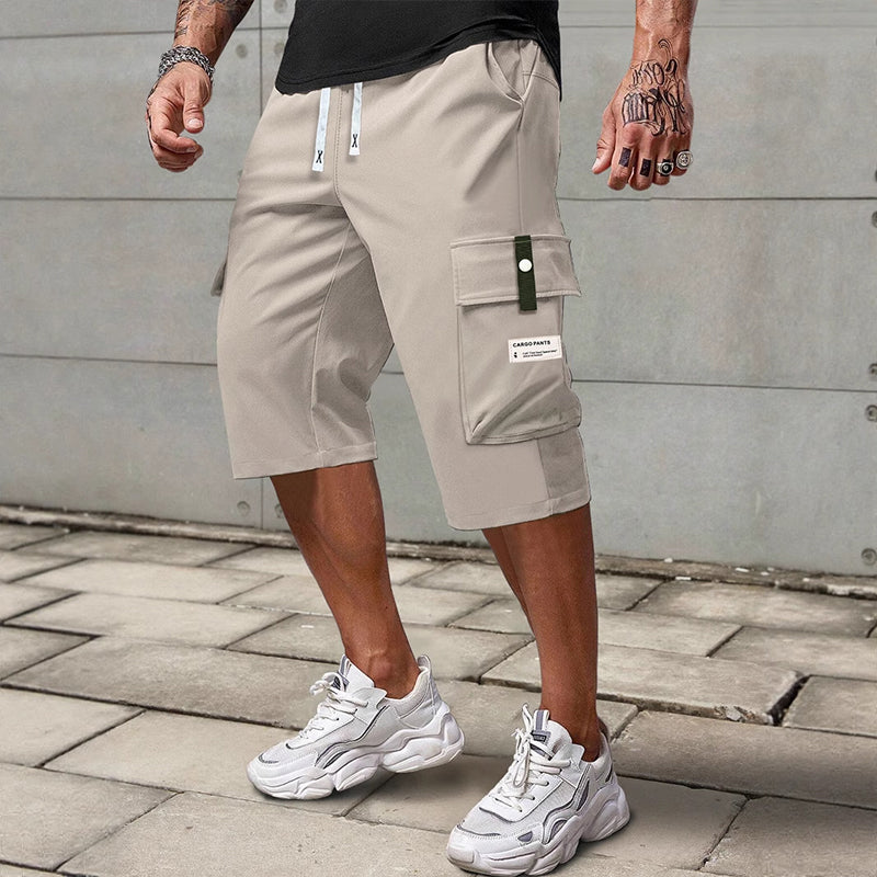 Lässige Capri-Cargohose mit Kordelzug für Herren
