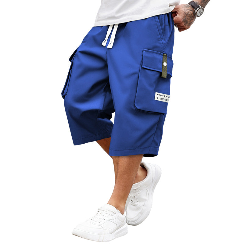Lässige Capri-Cargohose mit Kordelzug für Herren