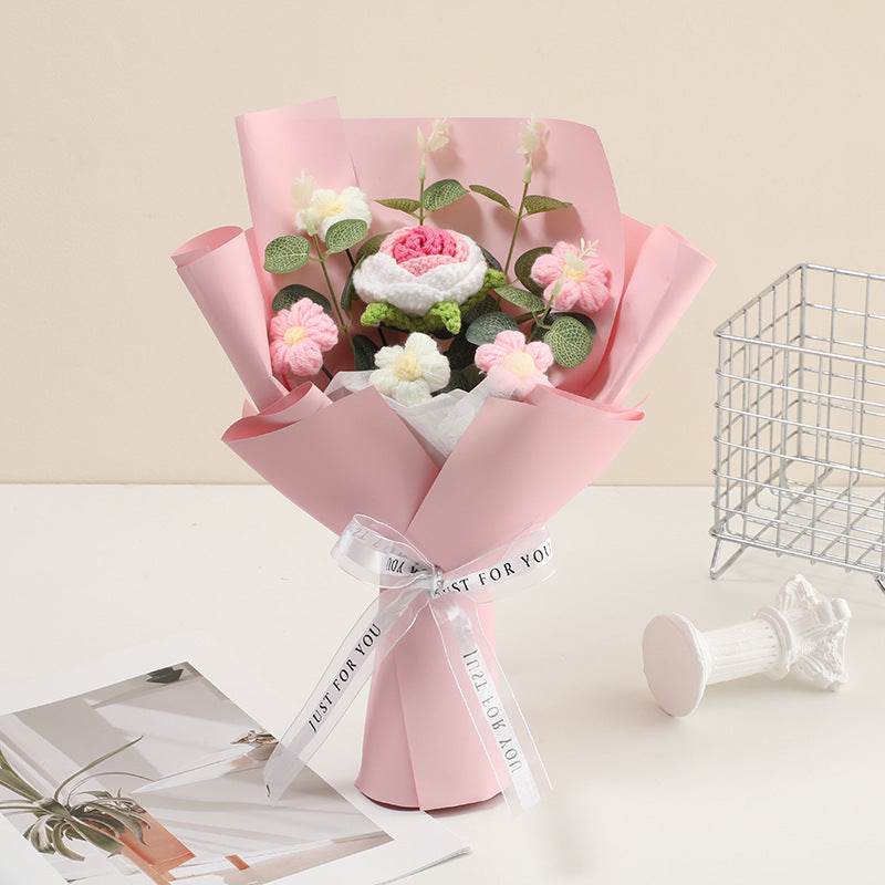 💕Muttertags-Sonderangebot: 50 % Rabatt!💕Handgefertigter, zarter Häkelblumenstrauß