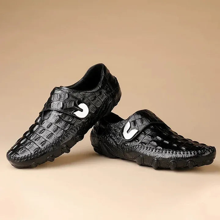Kuschelwohl™ Croc-Embossed Nappa Leder Business-Schnürschuhe